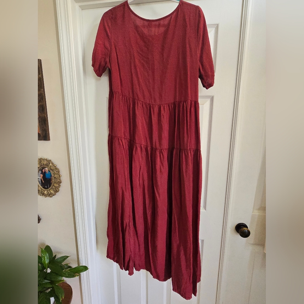 Elegant Red Tiered Dress